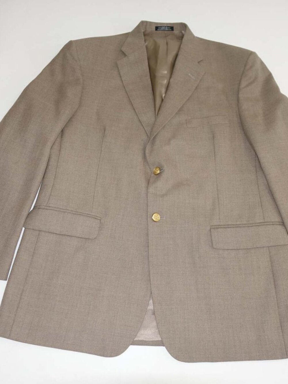 Stafford Men's Blazer Size 44 Long Brown Wool Blend 2 Button Coat Jacket 44L